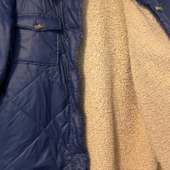 AERIE➕Quilted Parka Faux Fur Collar Sherpa Lined NEW - Picture 6 of 8